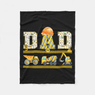 Funny Dad Construction Excavator Kids Matching Fam Fleece Blanket