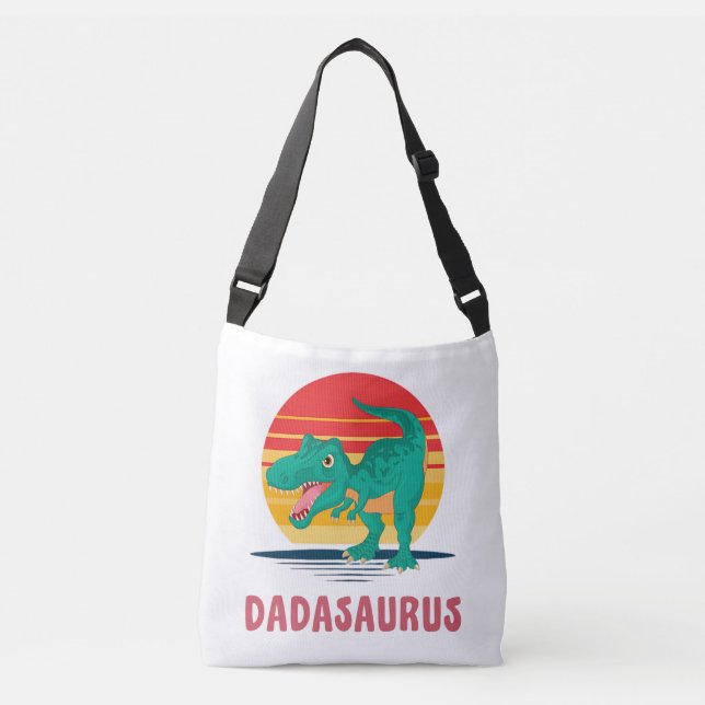 Funny Dad Dinosaur Dadasaurus T-Rex Fathers Crossbody Bag (Front)