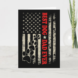 Funny Dad Fathers Day Dog Dad Usa Flag Card