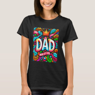 Funny Dad Father's Day Strong Brave Papa Graffiti T-Shirt