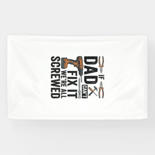 Funny Dad Fix It Screwed Tool Quote Vector Design_ Banner