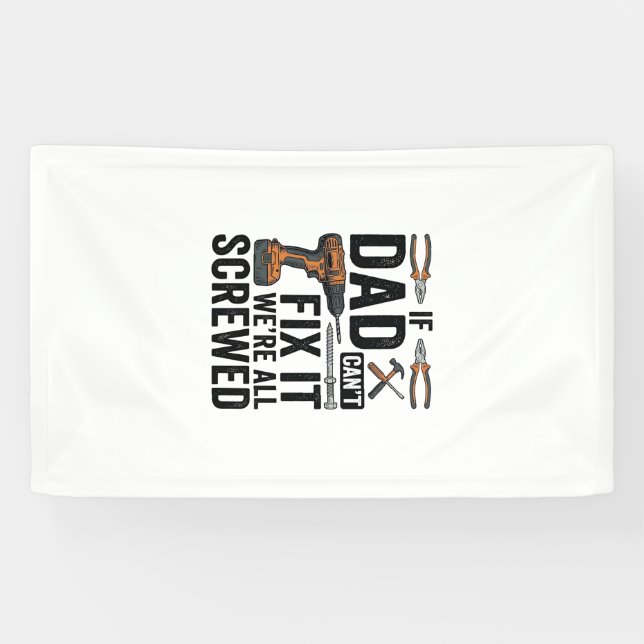 Funny Dad Fix It Screwed Tool Quote Vector Design_ Banner (Horizontal)