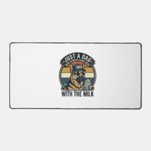 Funny Dad German Shepherd Milk Retro Shirt Design_ Desk Mat