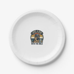 Funny Dad German Shepherd Milk Retro Shirt Design_ Paper Plate