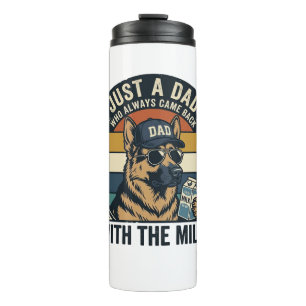 Funny Dad German Shepherd Milk Retro Shirt Design_ Thermal Tumbler