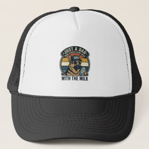 Funny Dad German Shepherd Milk Retro Shirt Design_ Trucker Hat