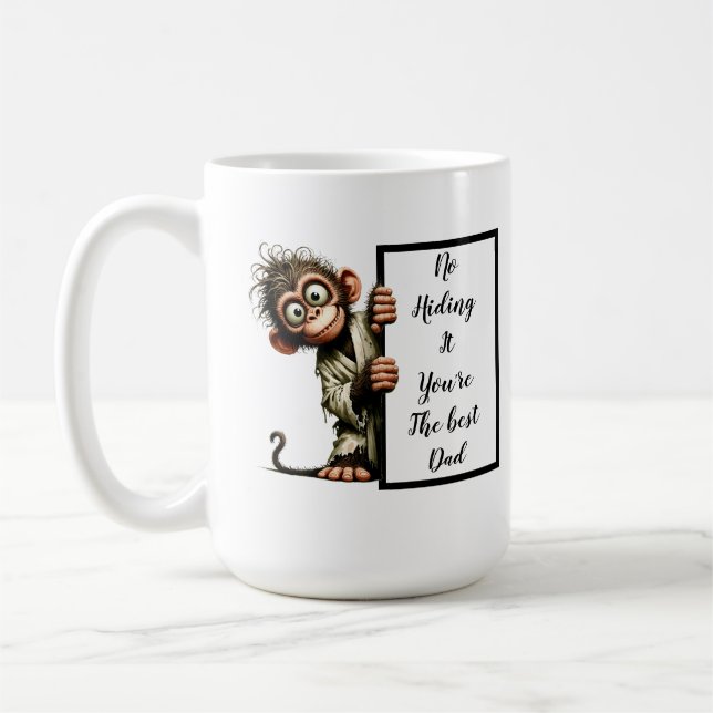 Funny dad gift with funny and quirky monkey T-Shir Coffee Mug (Left)