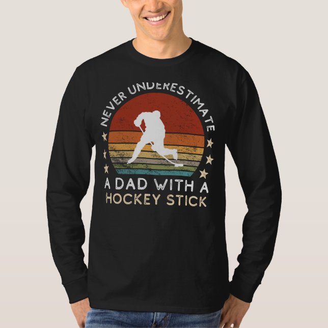 Funny Dad Hockey Stick Tee - Dads Puckish Humour W (Front)