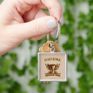 Funny Dad Joke Champion Trophy  Key Ring