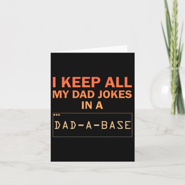 Funny Dad Jokes Design For Men Dad Databyse Dad Jo Card (Front)