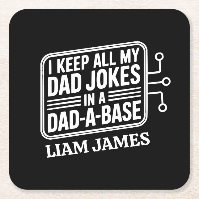 Funny Dad Jokes Fathers day gift for dad Square Paper Coaster (Front)