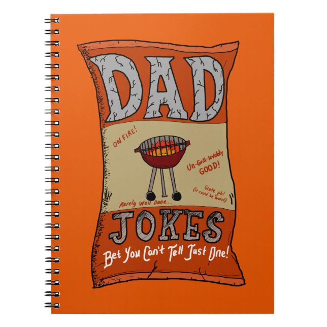 Funny Dad Jokes Fathers Day Grilling Quote T-Shirt Notebook (Front)