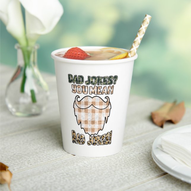 Funny Dad Jokes | Father's Day | Rad Jokes Paper Cups (Insitu)