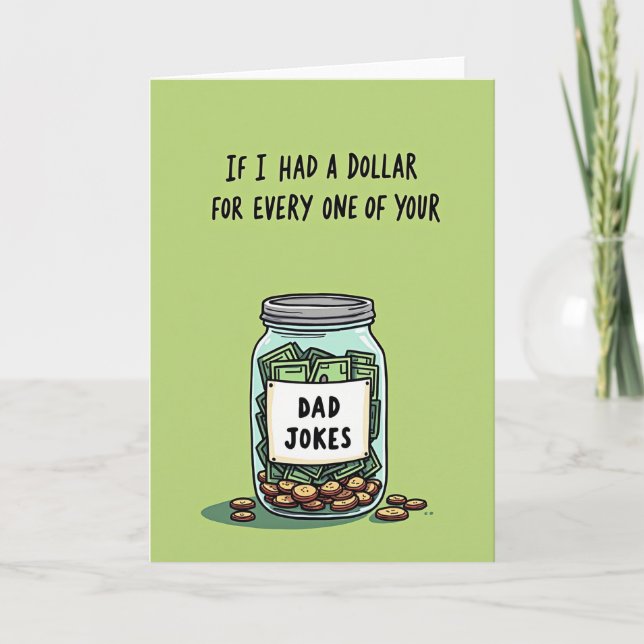 Funny Dad Jokes In Jar Card (Front)