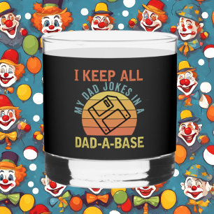 Funny Dad jokes word art Whiskey Glass
