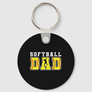 Funny Dad Life Softball Baseball Grandpa Father's Key Ring