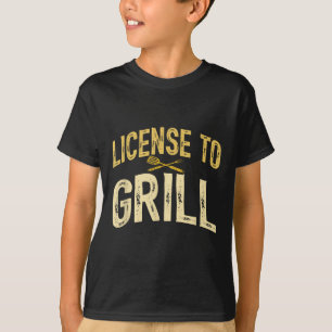 Funny Dad Loves Bbq License To Grill Meat Smoking T-Shirt