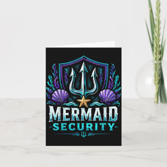 Funny Dad Mermaid Security Card (Front)