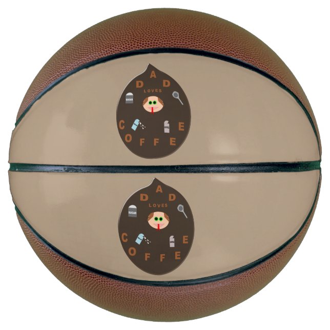 Funny Dad Monster Loves Coffee Basketballs (Front)