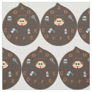 Funny Dad Monster Loves Coffee Craft Fabric