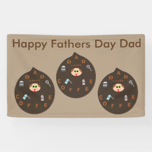 Funny Dad Monster Loves Coffee Custom Banner