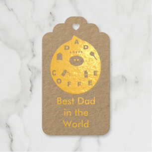 Funny Dad Monster Loves Coffee Custom Gift Tags
