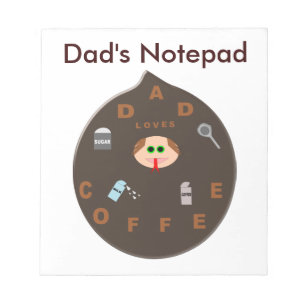 Funny Dad Monster Loves Coffee Custom Notepad