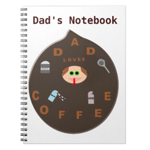 Funny Dad Monster Loves Coffee Customisable N Spiral Notebook