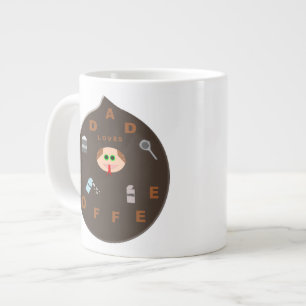 Funny Dad Monster Loves Coffee Mug