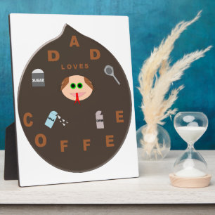 Funny Dad Monster Loves Coffee Plaque