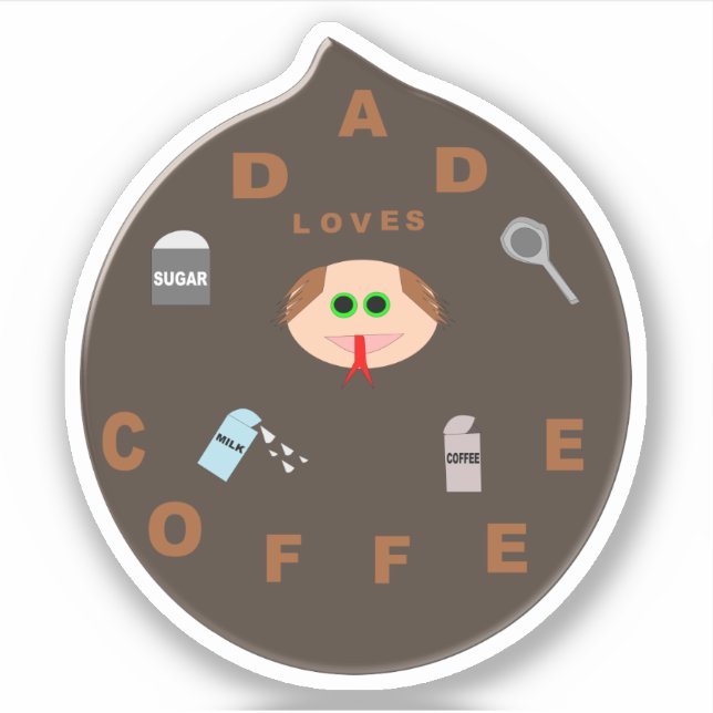 Funny Dad Monster Loves Coffee Shaped (Front)