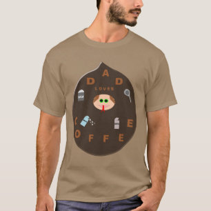 Funny Dad Monster Loves Coffee T Shirt