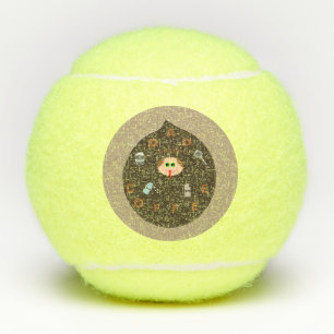 Funny Dad Monster Loves Coffee Tennis Balls