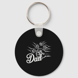 Funny Dad Of Four Toddler Kids Fathers Day Fist Bu Key Ring