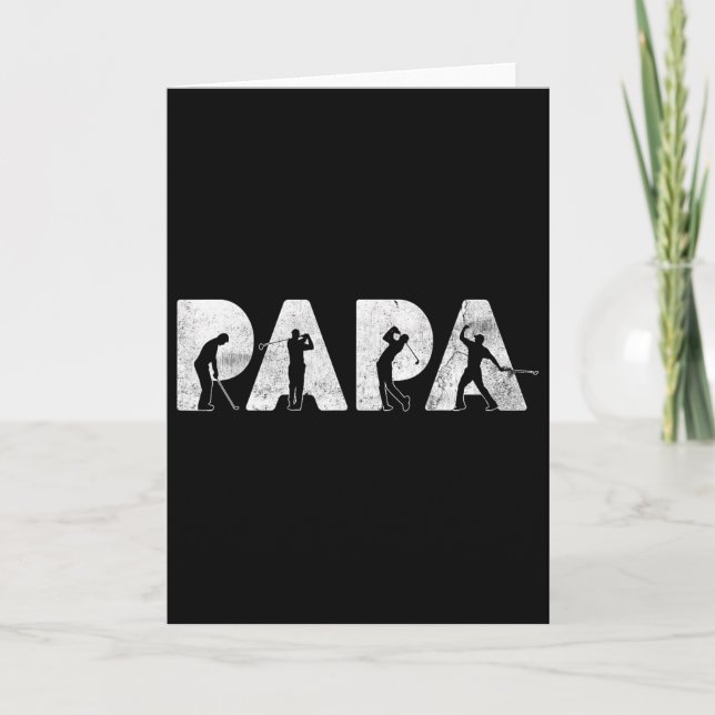 Funny Dad Papa Golf Daddy Funny Fathers Day Gift  Card (Front)
