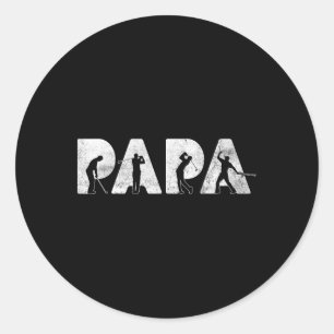 Funny Dad Papa Golf Daddy Funny Fathers Day Gift Classic Round Sticker