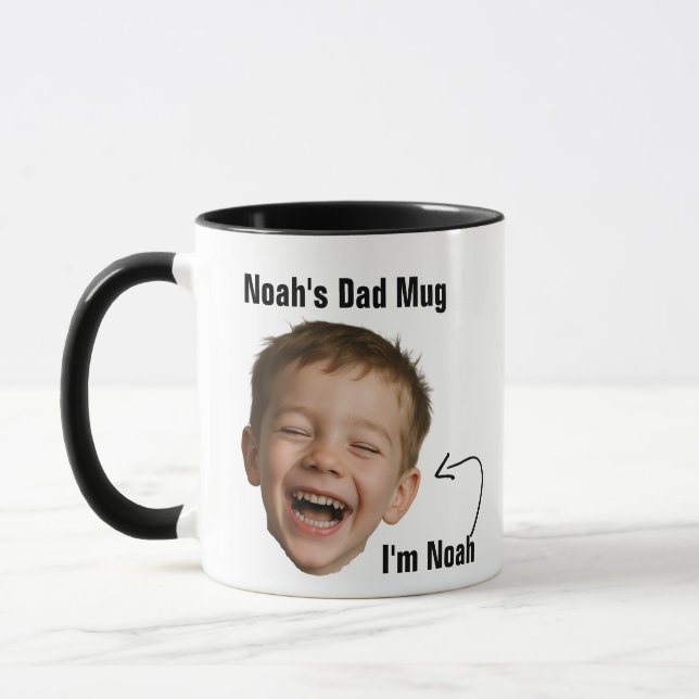 Funny Dad Photo Face Mug - Custom Joke Slogan Gift (Left)