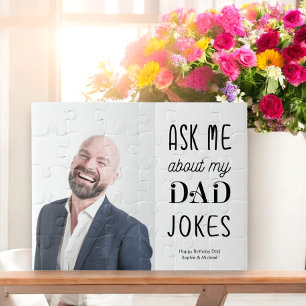 Funny Dad Photo Father Quote Typography Jigsaw Puzzle