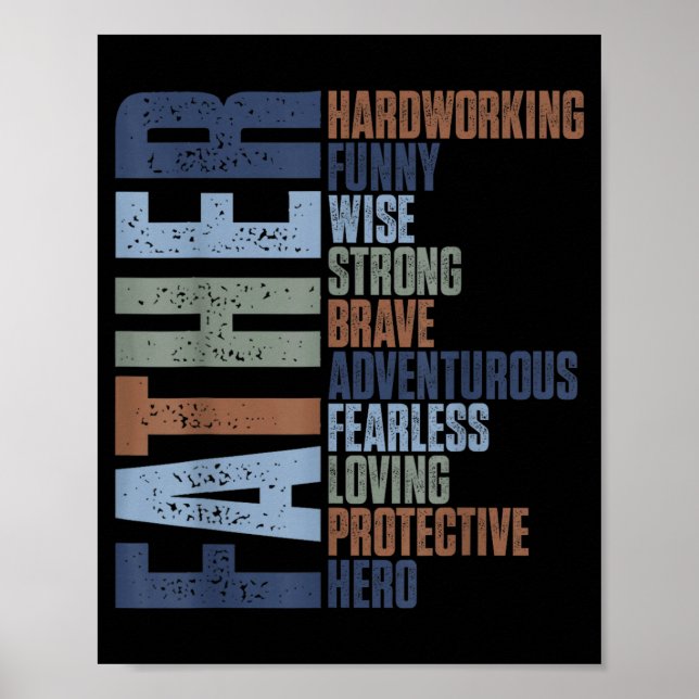 Funny Dad Saying Gift Birthday for Men Husband Poster (Front)
