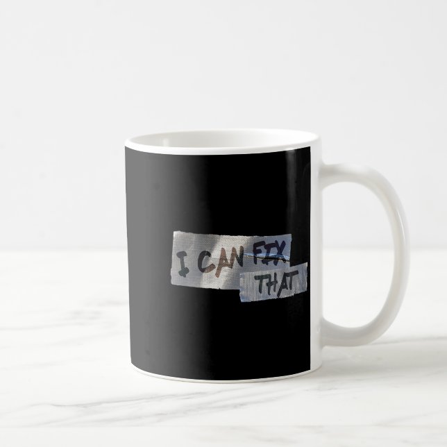 Funny Dad Shirt Duct Tape I Can Fix That Gift  Coffee Mug (Right)