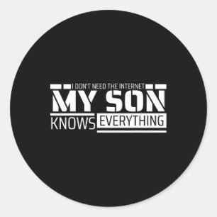 Funny Dad Shirt From Son Men Funny Fathers Day Dad Classic Round Sticker