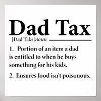Funny Dad Tax Definition Sarcastic Father's Day