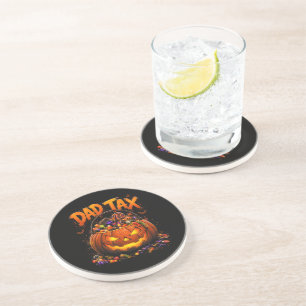 Funny Dad Tax Halloween Pumpkin Coaster