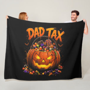 Funny Dad Tax Halloween Pumpkin Fleece Blanket