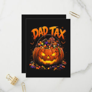 Funny Dad Tax Halloween Pumpkin Invitation Postcard