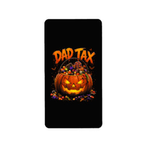 Funny Dad Tax Halloween Pumpkin Label