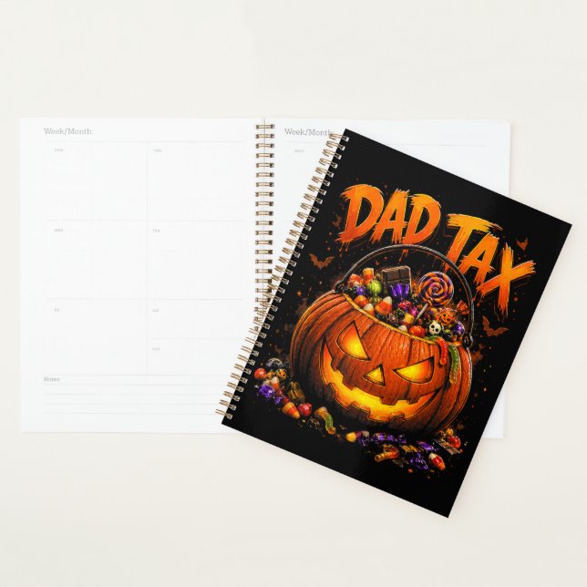 Funny Dad Tax Halloween Pumpkin Planner (Display)