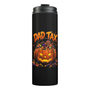 Funny Dad Tax Halloween Pumpkin Thermal Tumbler