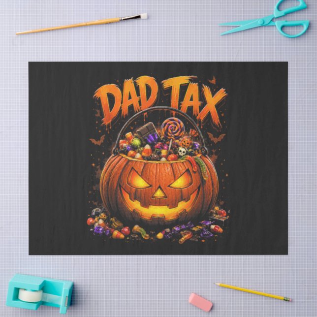 Funny Dad Tax Halloween Pumpkin Tissue Paper (Craft)