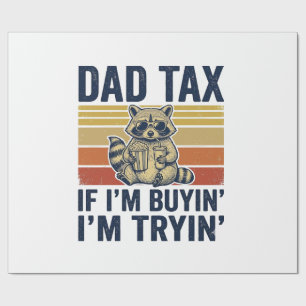 Funny Dad Tax Racoon Vintage Graphic T-Shirt_1 Wrapping Paper